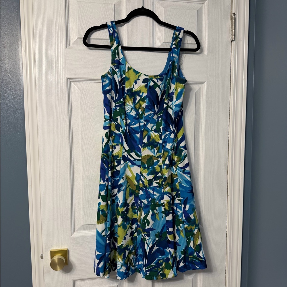 Connected Apparel floral summer fit and flare dress, lined size 6